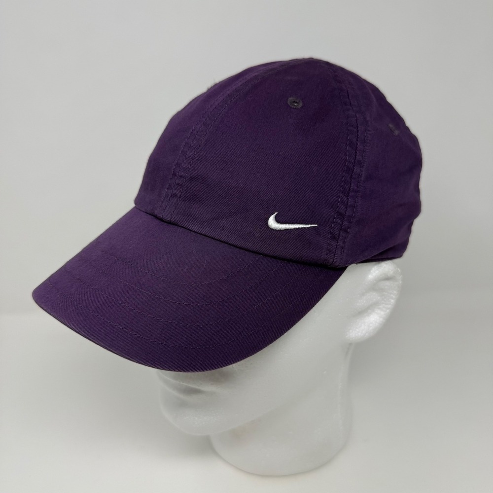Vintage‎ Nike Hat Purple Cotton Swoosh Adjustable Baseball Cap 209409-570